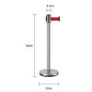 2M 3M Stanchion post with rope 1pc retractable belt crowd control barrier hotel stainless steel heav