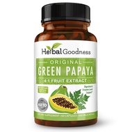 Green Papaya Leaf Extract Capsules 60 Capsules - Papaya Enzymes for Digestion - Digestive Enzymes wi