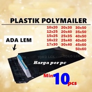 Retail Min 10 pc Polymailer Plastic Glue 10X20 12X25 15x25 16x20 17x30 20x30 20x40 25x35 25x40 30x40