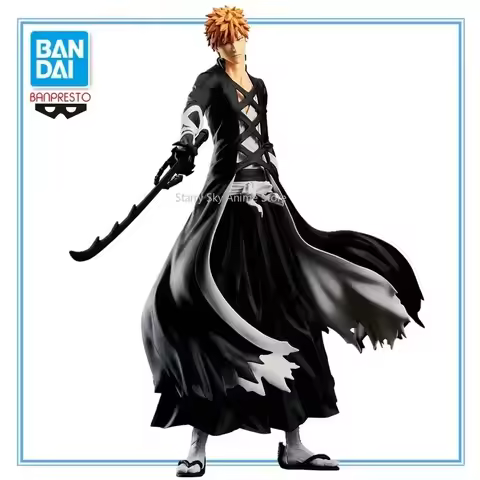In Stock Original BANDAI Banpresto Bleach Maximatic 25cm Kurosaki Ichigo PVC Statue Collection Model
