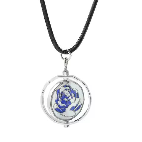 Game Jinx Blue Rose Rotatable Necklace Anime Game Arcane Season 2 Backpack Pendants Metal Fashion Je