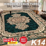 KINGDOM TENUN TURKEY CARPET 6XL 200cm X 280cm/ Jahitan 1 JUTA point/ Tebal 15mm/ Warranty pakai 20 t
