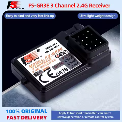 Flysky FS-GR3E 2.4G 3CH Receiver with Failsafe for FS-GT2 FS-GT2B GT3 Transmitter Compatible with RC