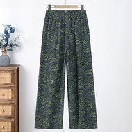 Middle-aged Elderly Women's Loose High-Waist Wide-Leg Pants New Style Printed Casual Pants Plus Size