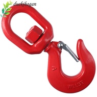 DUCKIHOGAN Swivel Lifting Hook, 6600LBS 3 Ton Locking Swivel Hook, Heavy Duty Red with Latch Swivel 