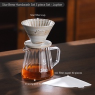 BINCOO Ceramic Filter Cup Coffee Dripper Set Household V60 Coffee Filter Drip Hand Brewing Pot Set C