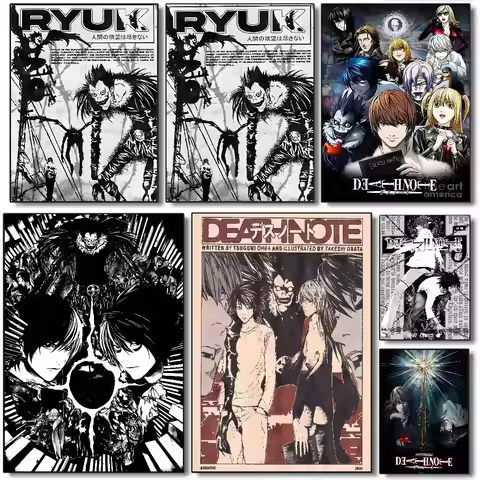 Anime Death Note DN L Classic Vintage poster art HD canvas advanced aesthetic Printing Paper Wall Ar