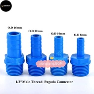 TD 1-20 Pcs 1/2"3/4" Male Thread to O.D 816mm Pagoda Connector, Soft Water Tube Adapter, Aquarium & 