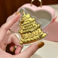 YIXIN JEWELLERY 999/24K Timeless Gold Birthday Cake Set Of (0.3g) Pure Gold Bar Gift Box Set GC1