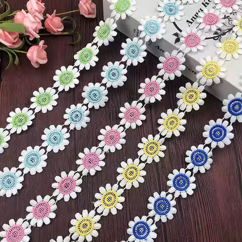 3 Yard hot sale small daisy water soluble lace embroidery lace girls clothes accessories clothing ac