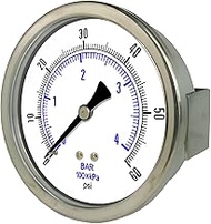 PIC Gauges 205T-404N 4" Dial 0/1500 psi Range, 2-1-2% Accuracy
