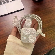 Fashion Flower Charger Protector Cover and Cord Wrap For IP 40W Charger Protector Set Compatible wit