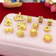 New real 916 real gold necklace female bowknot pentagram pendant DIY accessories 916 real gold in stock