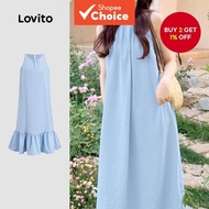 Women Casual Plain Button Dress L128ED602