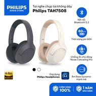 Tai nghe chụp tai không dây Philips TAH7508 Bluetooth 5.2 Micro AI Hi-Res Audio chống ồn ANC thời gi