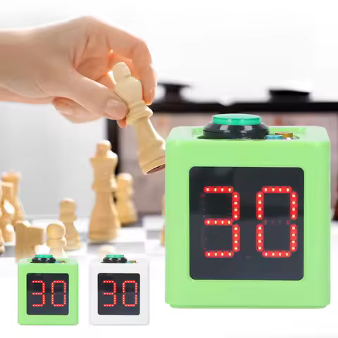 Cube Timer 1.4in 4 Sided Digital Shot Countdown Stopwatch for Private Poker Chess Casinos Battery mo
