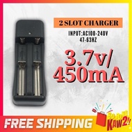 Charger 2 Slot For 3.7V, 4.2V Rechargeable Li-ion Battery 18650/14500