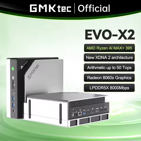 GMKtec EVO-X2 AI Mini PC AMD Ryzen Al Max+ 395 Win11 Pro 128GB LPDDR5X 8000MHz (16GB*8) 2TB PCIe 4.0