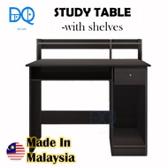 Du Qin Study Table/Study Desk with Top Shelves/Writing Table/Wood Table/Drawer Table/Meja Belajar/Meja Laci