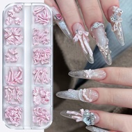 Cute Bow Nail Art Charms, 12 Grids Stereo Bows for Acrylic & Gel Nails