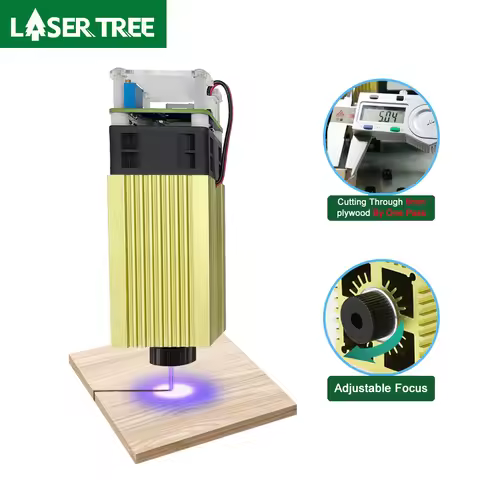 LASER TREE 4W 5W CNC Laser Module 450nm TTL Blue Light with Interface Adapter Board for Laser Engrav