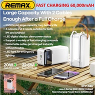 [SG Ready Stock]REMAX 60000mAh Fast Charging Power Bank with inbuilt Cable Fast Dispatch 20W+22.5W Powerbank RPP-565