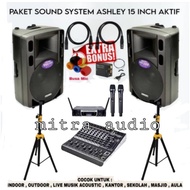 Paket Karaoke Speaker Ashley 15 Inch Aktif Mixer Ashley ( SET 1 )