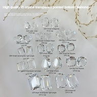2024 Crystal High Quality Transparent Pointed Nail Art Diamond Jewelry / Sparkling Huaziqie Crooked Heart Dove Egg Glass Nail Diamond Accessories
