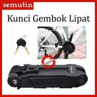 AI93 SM Folding Bike Lock Bike Steel Lock Bicycle Safety Anti-Theft Motorcycle Helmet Accessories