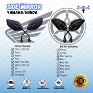 Pro Back Side Mirror Universal for Yamaha/Honda Click125/150/ADV/PCX/Mio i/Mio Soul/Mio Gear/Mio M3/Mio Sporty/Mio Beat/Nmax/Aerox/XRM110/125/Wave/Sniper/XSR/RS Color black
