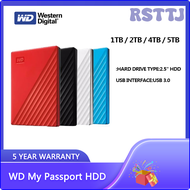RSTTJ Western Digital WD My Passport Portable 1TB 2TB 4TB 5TB External Hard Drive USB3.0 Backup software and password protection HDD JDTEJ