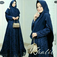Gamis Khalila Dress Brokat Busui Simple