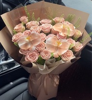 鮮花卡布奇諾玫瑰花束💐包送貨上門