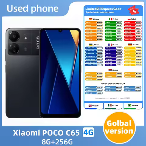 Xiaomi POCO C65 4g ROM 256GB 50MP 6.74in 1600x720px 5000mAh Fingerprint Recognition Used Phone