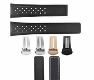 19-20mm Leather Watch Band Strap Compatible with Tag Heuer Monza Perforat Clasp Fc5012-5013