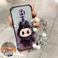 Casing For OPPO A9 2020 A5 2020 Cartoon Labubu Clear Jelly Shockproof Case Glitter luxury with Camer