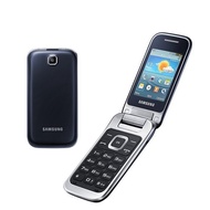 Samsung ปลดล็อคแบบดั้งเดิม C3595กระดุมขนาดใหญ่3G WCDMA สีดำโทรศัพท์มือถือแบบฝาพับ