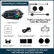 Y12Pro Motorcycle Helmet Dedicated Bluetooth Headset 500m Intercom Style