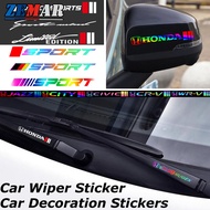 2Pcs Honda Car Wiper Sticker Reflective Laser Car Decoration Stickers Car Door Rearview Mirror Stick