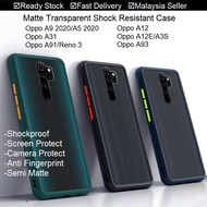 Oppo A9 2020 A5 2020 A12 A12e A31 A91 Reno 3 A3S A92020 A52020 Matte Transparent Case Casing Cover H