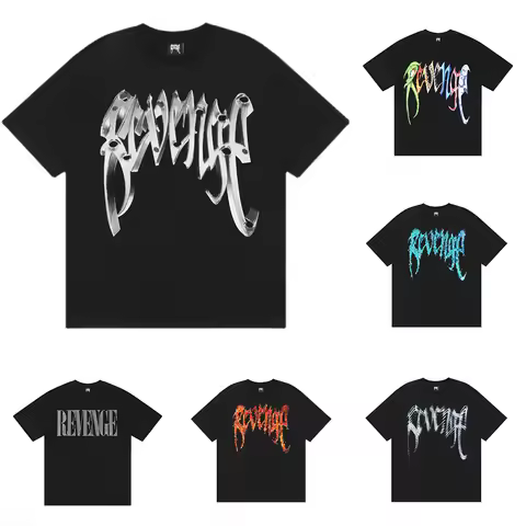 Gothic Font T-Shirt 3D Metal Effect Graphic Tee, Black Streetwear Top with Bold Letter Print for Men