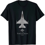 Black/Blue T-Shirt F16 Fighter Jet Suitable For Space Engineering Students And Aircraft Collectors