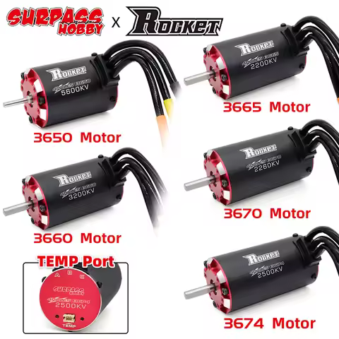RC motor Rocket V2 supersonic Brushless Motor w/ Temp Sensor 3650 3660 3665 3670 3674 for 1/8 1/10 R