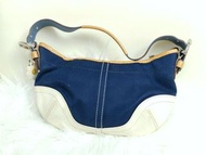 《香港旺角實體店✅》Coach蔻馳 中古藍色雛菊半月包 (支持7間銀行免息分期）