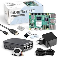 db-tronic Raspberry Pi 5 8 GB Starter Set, 64 GB Black Edition, Power Supply 27 W, Housing with Fan,