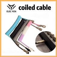 ELECFOX Coiled Cable 8K For Keyboard, USB C to A Custom 8K Magnetic Cable