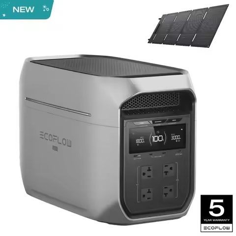 ECOFLOW Portable Power Station DELTA 3 MAX Plus with 45W Solar Panel, 3000W Max Output, Fast 0–80% R