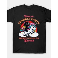 Giddy Up Sparkle Farts Cat T-Shirt-Cotton 1 Retro Birthday For All Genders