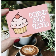 CHOPE CARD -  Chope Yr seat at Hawker Centre  *Pastry Series* Christmas Present / Gift Ideas
