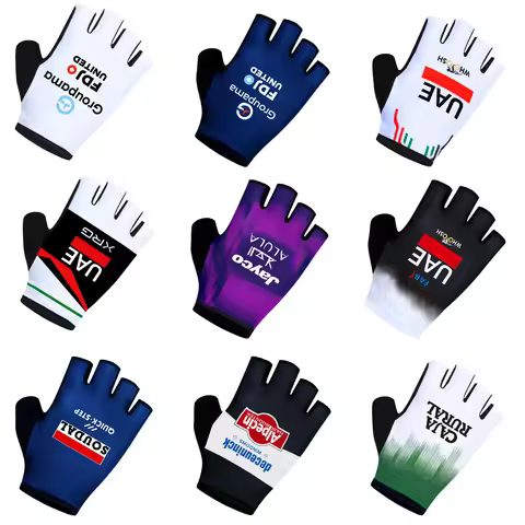 2026 UAE Team Cycling Gloves FDJ Team Half Finger Men Women Ropa ALPECIN Bike Gloves Running Fitness